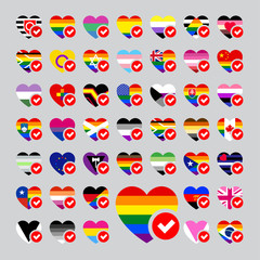 LGBT pride flag in heart shape