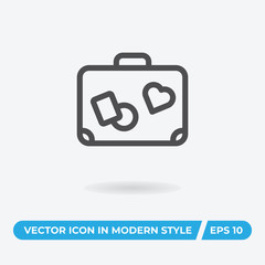 Suitcase vector icon, simple car sign.
