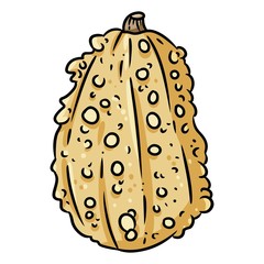 Cute autumn knucklehead pumpkin hand drawn doodle. Halloween harvest fest symbol