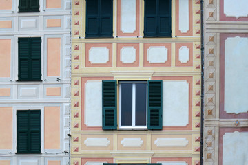 Retro house facade background