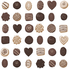 Fototapeta na wymiar Chocolate candies seamless pattern 
