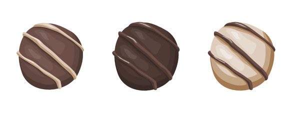 Chocolate candies isolated vector illustration