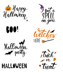 Hand drawn Vector illustration of Happy Halloween calligraphy