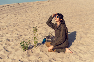 Young girl in a post apocalyptic world