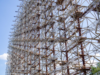 CHERNOBYL, UKRAINE-AUGUST 20, 2019: Radar Duga-1 Soviet Over-the-horizon radar, or OTH (sometimes...