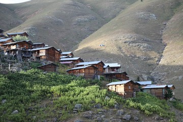 village houses in the forest .artvin turkey