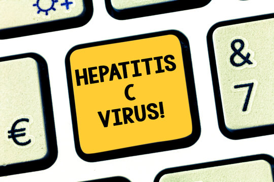 Conceptual hand writing showing Hepatitis C Virus. Business photo showcasing bloodborne virus and most common modes of infection Keyboard key Intention to create computer message idea