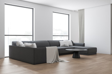 Modern living room corner with sofa