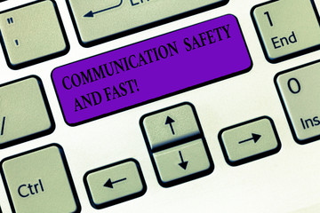 Handwriting text writing Communication Safety And Fast. Concept meaning Security quickly speed in...