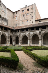 Medieval Cloister of Saint Etienne Cathedral in Cahors, Occitanie, France