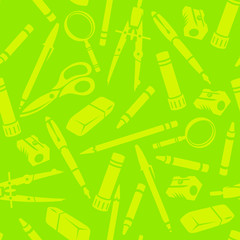 seamless vector pattern school tool light green background