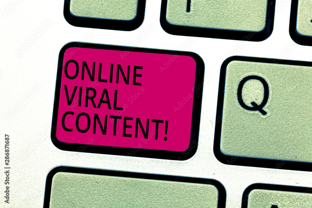 Poster handwriting text online viral content. concept meaning article that spreads rapidly online by websit