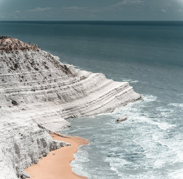 Cliff and sea,&nbsp;Scala dei Turchi, Italy
