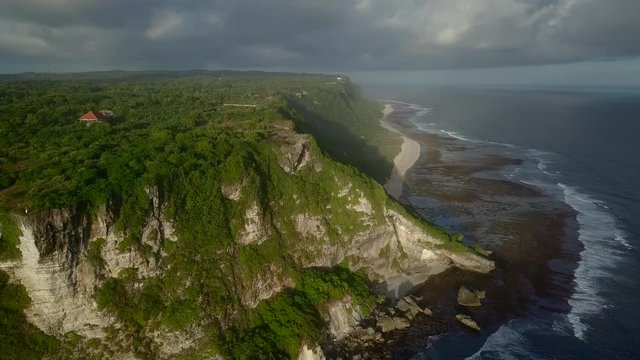 Aerial drone footage of the Karang Boma Cliff in Bali