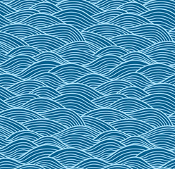 Japanese Swirl Wave Seamless Pattern