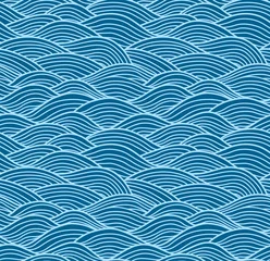 Tuinposter Zee Japans Swirl Wave Naadloos Patroon