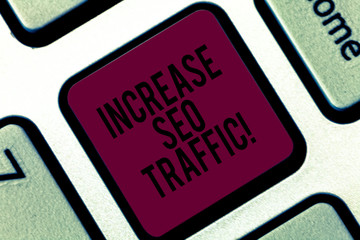 Handwriting text writing Increase Seo Traffic. Concept meaning Improve webpage loading speed and...