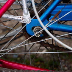 Fototapeta na wymiar Square size-close-up of vintage bike gears
