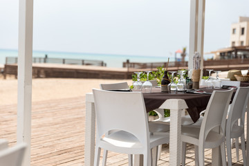 Bar on the shore of the sea