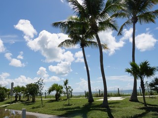 Coastal view along S Roosevelt Boulevard, Key West, Florida on a beautiful day.