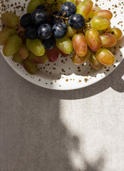 Grapes summer assortment on light background