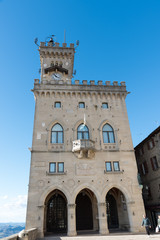 Fototapeta na wymiar Roads and buildings of San Marino Rimini