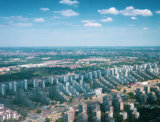 Obraz na płótnie Canvas Ariel view of apartments in Belgrade