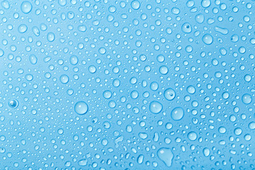 Blue water drops background