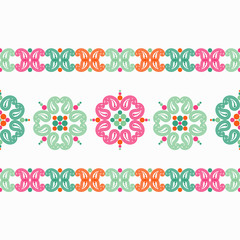 Paisley ornament. Polka dot. Ethnic boho seamless pattern. Ikat. Traditional ornament. Folk motif. Can be used for wallpaper, textile, invitation card, wrapping, web page background. 