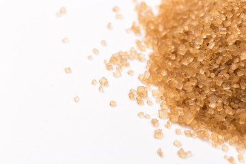 brown sugar isolated on white background. Top view.