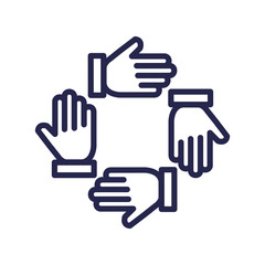 teamwork people hands around icons