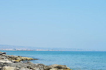 Mediterranean sea in Sicily, Italy.Amazing landscape for typography