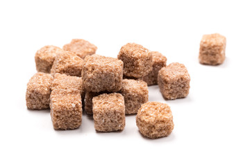 brown sugar isolated on white background. Top view.