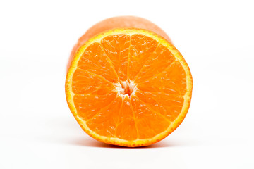 Fresh healthy slice orange citrus isolated on white background