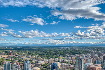 Fototapeta na wymiar Aerial view of the Calgary, Canada area