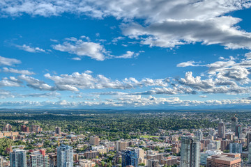 Fototapeta premium Aerial view of the Calgary, Canada area