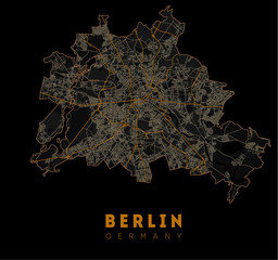Berlin map. Detailed poster city map Berlin. Germany - 286884274