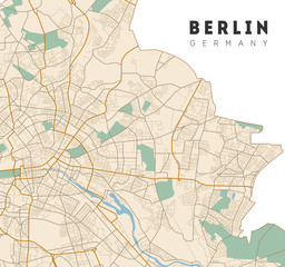 Berlin map. Detailed poster city map Berlin. Germany