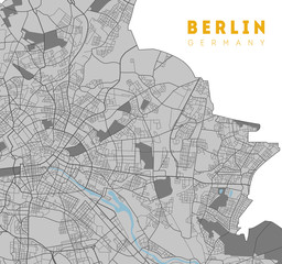 Berlin map. Detailed poster city map Berlin. Germany