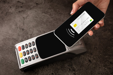 Transaction completed on terminal with mobile credit card