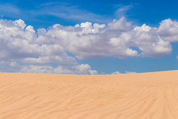 Beautiful view of desert and blue sky.