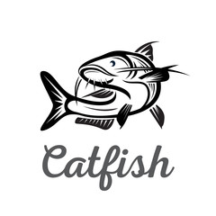 Catfish elegant drawing art logo design template inspiration