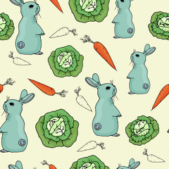 set of rabbits and carrots