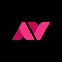 simple typography font AV love vector logo