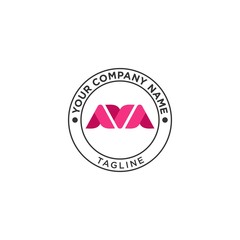 simple typography ava love vector logo