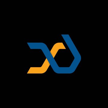 simple typography XD hexagonal vector logo