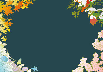 四季の和風デザインテンプレート