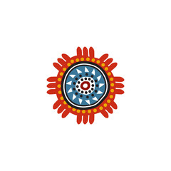 Aboriginal art dots painting icon logo design vector illustration template