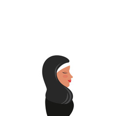 profile of islamic woman with traditional burka
