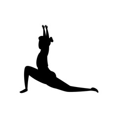 Fototapeta na wymiar silhouette of woman practicing pilates position